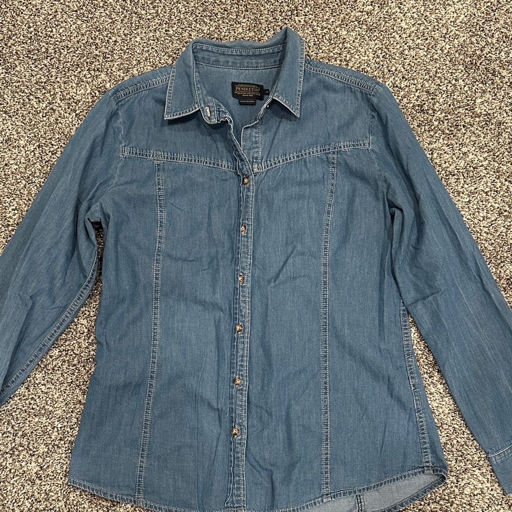Pendleton Women's Blue Button Down Shirt - image 1